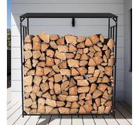 Estante para leña - Estante para leña de chimenea - Estante para leña - Leña para chimenea - Almacenamiento de leña - Estante extra grande con techo