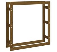 Estante para leña madera maciza pino marrón miel 100x25x100 cm