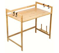 Estante para microondas - Armario para microondas - Estante de cocina - Armario para horno - Mueble de cocina - Bambú - 52x30x35 cm - Duradero y resistente