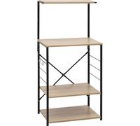 Estante para microondas, color roble, 60x39,6x123 cm, fabricado en material de madera