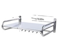 Estante para microondas, sistema de almacenamiento de pared, que incluye ganchos, color gris