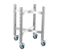 Estante para ollas de acero inoxidable con ruedas, carrito de metal de altura ajustable para cocina, restaurante y bar