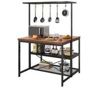 Estante para panadería - Estante de cocina - Soporte para microondas - Estante de almacenamiento - Barra para café - Metal resistente - 106 cm de ancho