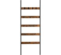 Estante para toallas de 5 niveles, con un ancho de 65 cm, estructura de acero, ideal para mantas, toallas, bufandas. Estilo industrial, color marrón rústico