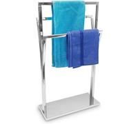 Estante para toallas de acero inoxidable - Independiente - 3 barras - Para baño - 86x50x20 cm - Secador de toallas metálico - Plateado