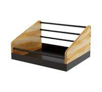 Estante para Vinilos Organizador Metálico y de Madera Ahorra Espacio
