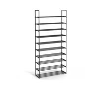 Estante para Zapatos de 10 Niveles Metal 30 x 94 x 206 cm Negro