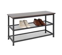Estante para Zapatos Relaxdays Industrial, 6 Pares HBT 45x80x30 cm, Estante metálico, 2 Niveles, Negro/marrón