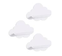 Estante Pared - 3 Pzs Nube | Estantería en Forma de Nube para Habitación Infantil, Estantes Flotantes Estéticos para Guardería Baño, Soporte Blaņco de WPC para Libros Plantas Perfume, Organizador