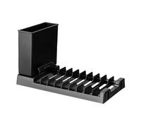 Estante plegable de secado de platos, escurridor de utensilios, organizador de almacenamiento, multifuncional, soporte de platos para platos, cuencos, tazas, encimera compacta Dini