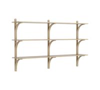 Swedese Estantería Levi de 3 baldas Roble barnizado natural-aluminio. 180 cm