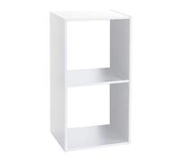 5five Estantería Teo de madera blanca, 2 compartimentos, organización eficiente