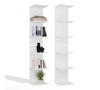 ESTANTERÍA 6P BLANCA 180 cm alto 6 estantes para libros archivadores para oficina sala de estar