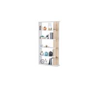 Habitdesign Estantería Alida 5 baldas Blanco Artik y Roble Canadian 180x90x25 cm