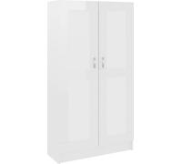 Estantería alta, color blanco brillante, 82,5 x 30,5 x 150 cm, fabricada en material de madera