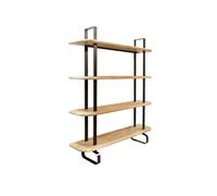 Estantería alta de 4 baldas en madera de roble 180 cm Padma Black - oak