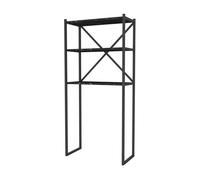 Estantería alta para lavadora askersund aglomerado/metal 160 x 66 x 34 cm efecto mármol negro [en.casa]