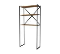 Estantería alta para lavadora askersund aglomerado/metal 160 x 66 x 34 cm efecto nogal [en.casa]