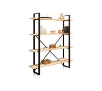 Estantería Plank 4 estantes metal 180x150x30 cm Adec Black/oak