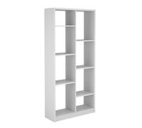 Estantería Alta Salón, Librería, Color Blanco, Medidas: 180 cm (Alto) x 85 cm (Ancho) x 28,5 cm (Fondo