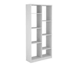 Estantería Alta Salón, Librería, Color Blanco, Medidas: 180 cm (Alto) x 85 cm (Ancho) x 28,5 cm (Fondo