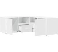 Estantería angular blanca de vidaXL, 200x40x45 cm, fabricada en material de madera