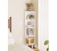 Estantería angular de 5 niveles para libros y plantas, color blanco