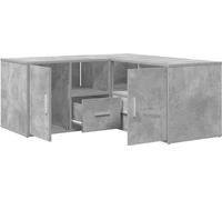 Estantería angular de color gris hormigón, 160x40x45 cm, fabricada en material de madera