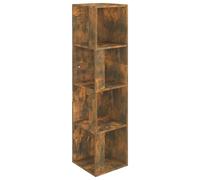 Estantería angular de vidaXL, color roble ahumado, 33x33x132 cm, material de madera