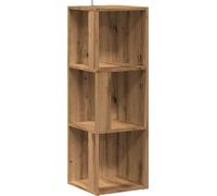 Estantería angular vidaXL, estilo artesanal, roble, 33x33x100 cm, material de madera