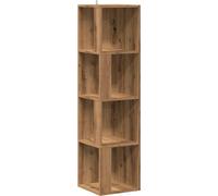 Estantería angular vidaXL, estilo artesanal, roble, 33x33x132 cm, material de madera