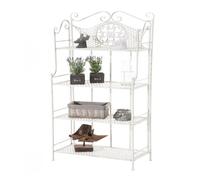 Estantería anika en estilo rústico metal blanco antiguo 33x61x153 cm