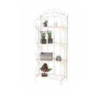 CLP Trading GmbH – Estantería Antje de hierro plegable con 4 baldas, crema envejecido 33x61x153 cm