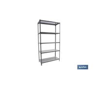 Estantería antracita 5 baldas de acero galvanizado 1800 x 900 x 400 mm