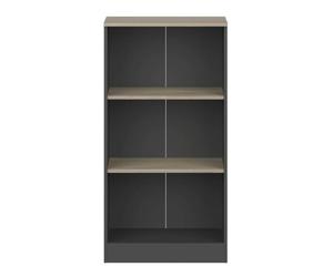 Estantería auxiliar nibis oficina estudio 3 estantes roble sonoma y gris antracita 60x116x40 cm
