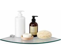 Estantería Badregal Euro Tische de vidrio, modelo de esquina, 35x35 cm. Estante de pared para baño, ducha o bañera. Estante de vidrio para bañera, fabricado con vidrio de seguridad templado de 6 mm, d