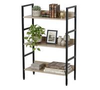 Miroytengo Estantería Baja de Salón, Librería Altura Pequeña Rubi Roble Cambrian y Negro con 3 Estantes 60x93x28 cm