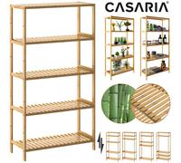 Estantería bambú 130x60x26cm 5 baldas altura ajustable
