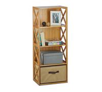Estanteria bambu pie mueble organizador estante con cesta 4 estantes elegante