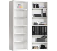 Estantería blanca de madera "El Bibliófilo" de Silecomplaza, estantería para zapatos, estantería de madera, estantería para documentos, estantería de pie para el salón, la oficina o la habitación infa
