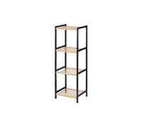 Estanteria cuadrada 4 estantes bambu negro