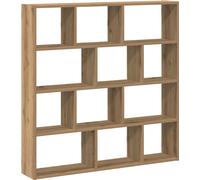 Estantería cúbica de vidaXL con 12 compartimentos, estilo "Roble Artesano", fabricada en material de madera