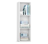 VASAGLE Librería, Estantería de 3 Niveles, Compartimentos Abiertos, 24 x 30 x 94,8 cm, para Sala de Estar, Estudio, Dormitorio, Blanco Nube LBC433W01