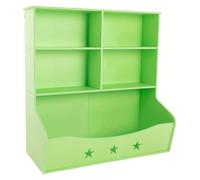 Estantería de 3 niveles, color verde claro, para libros y almacenamiento. Fabricada en plástico resistente, con amplio espacio de almacenamiento
