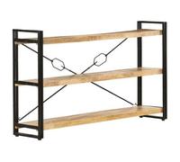 Estantería De 3 Niveles Madera Maciza De Mango 140x30x80 Cm Vidaxl