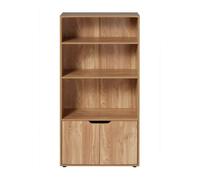 Estantería de 3 niveles y armario de 2 puertas h120 cm - modu