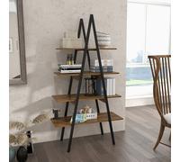 Estantería de 4 niveles HOMCOM, estilo industrial en madera aglomerada y acero de A, 92x38.5x166 cm, marrón y negro