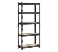 Estantería de 5 Niveles 30 x 75 x 150 cm Bodega Negro
