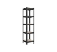 SONGMICS Estantería de 5 Niveles, 37 x 37 x 150 cm, Carga de 400 kg, Estantes Ajustables, Estilo Natural, para Cocina, Salón, Greige y Negro GLR037B11