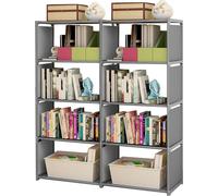 Estantería de 5 niveles con 8 cubos, estantería alta, montada, estante vertical independiente para dormitorio/salón, oficina, armario, estudio